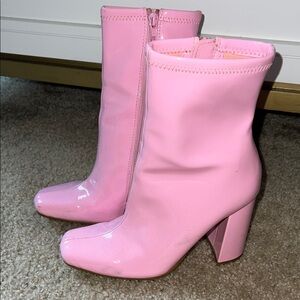 Steve Madden Glossy Pink Heeled Boots